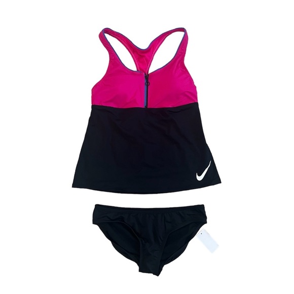 ✔️NWT✔️ NIKE Colorblock Racerback Tankini Swimsuit - Picture 2 of 11
